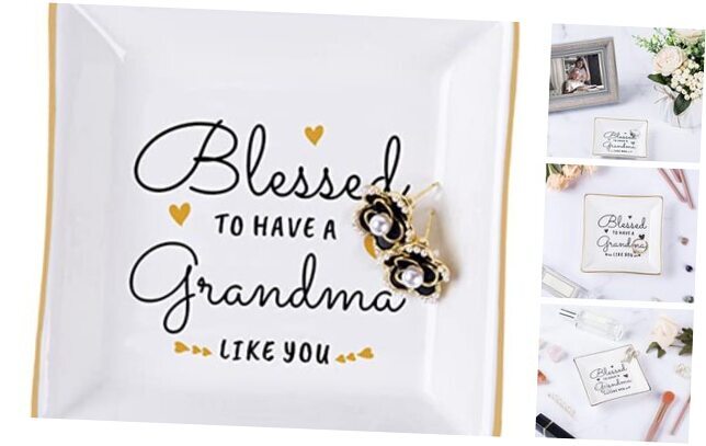 Regalos de cumpleaños de nieta nieto, regalo para joyería anillo plato abuela-image