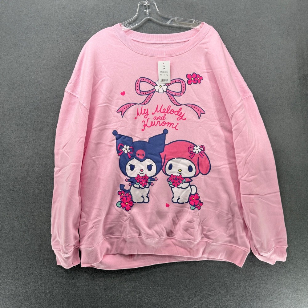 My Melody Kuromi Pink Graphic Sweatshirt Women's 2X Festival Bloom Sanrio