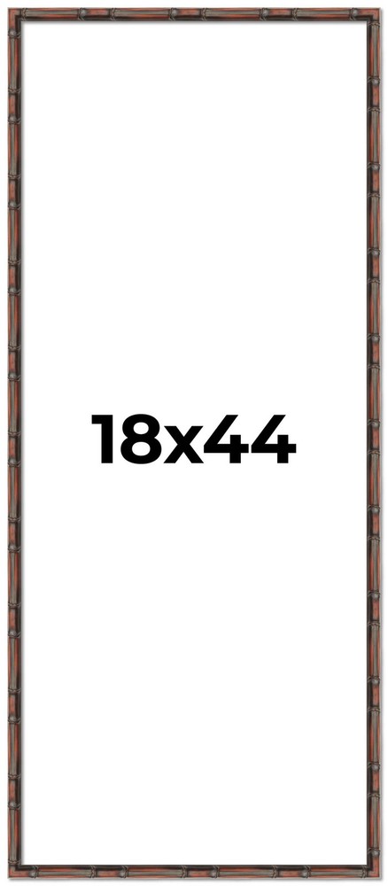 18x44 Frame Brown Bamboo with Dark Coffee/Walnut Finish | Solid Wood Picture Fra