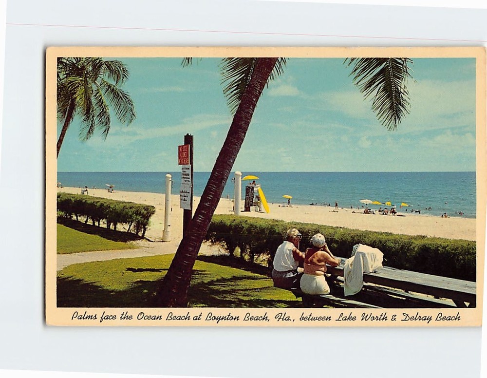 Postcard Palms Face the Ocean Beach Boynton Beach Florida USA