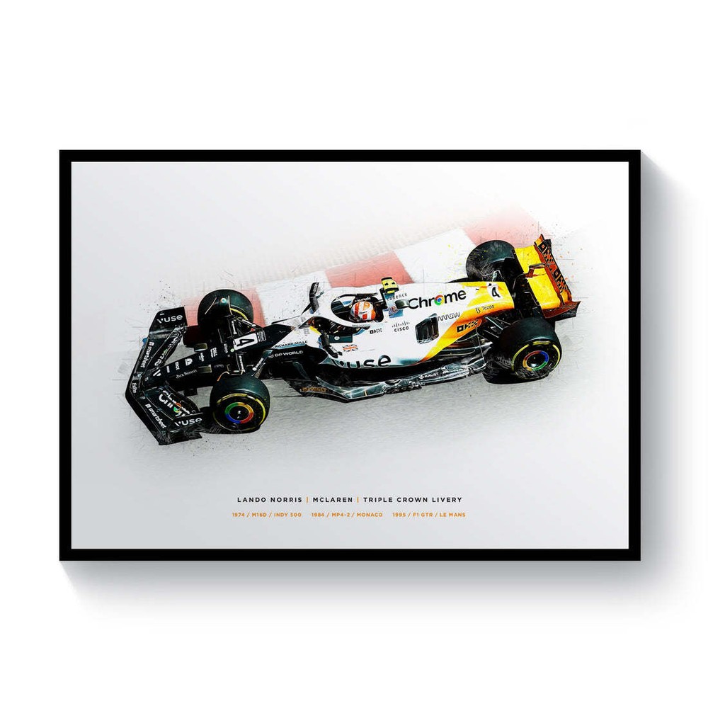 New Lando Norris - Mclaren, Triple Crown Livery Trendy Wall Art (NO FRAME)