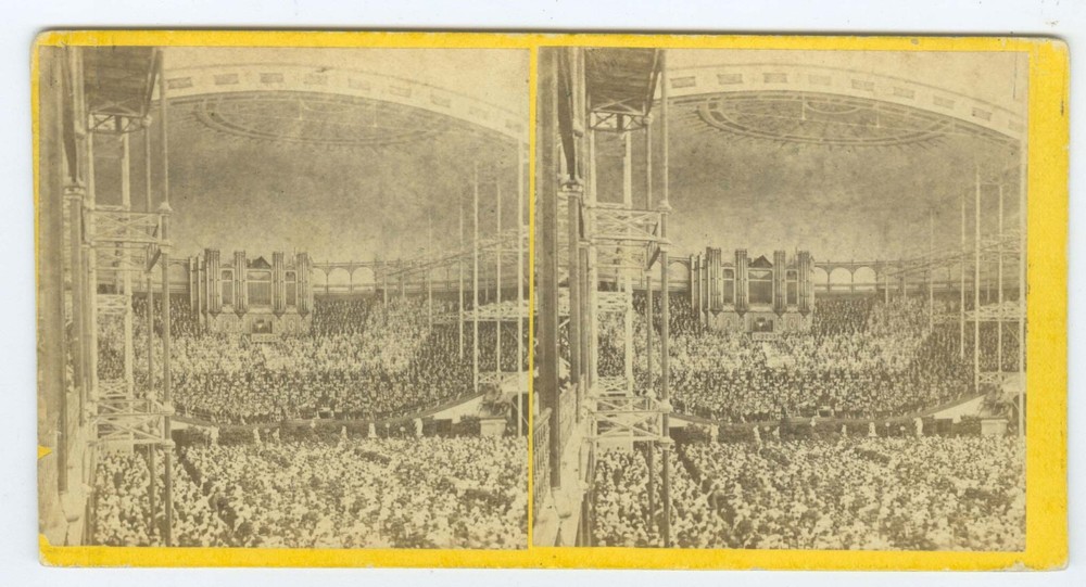 D0824~ ENGLAND - CRYSTAL PALACE – Great Handel Festival c.1860s Stereoview