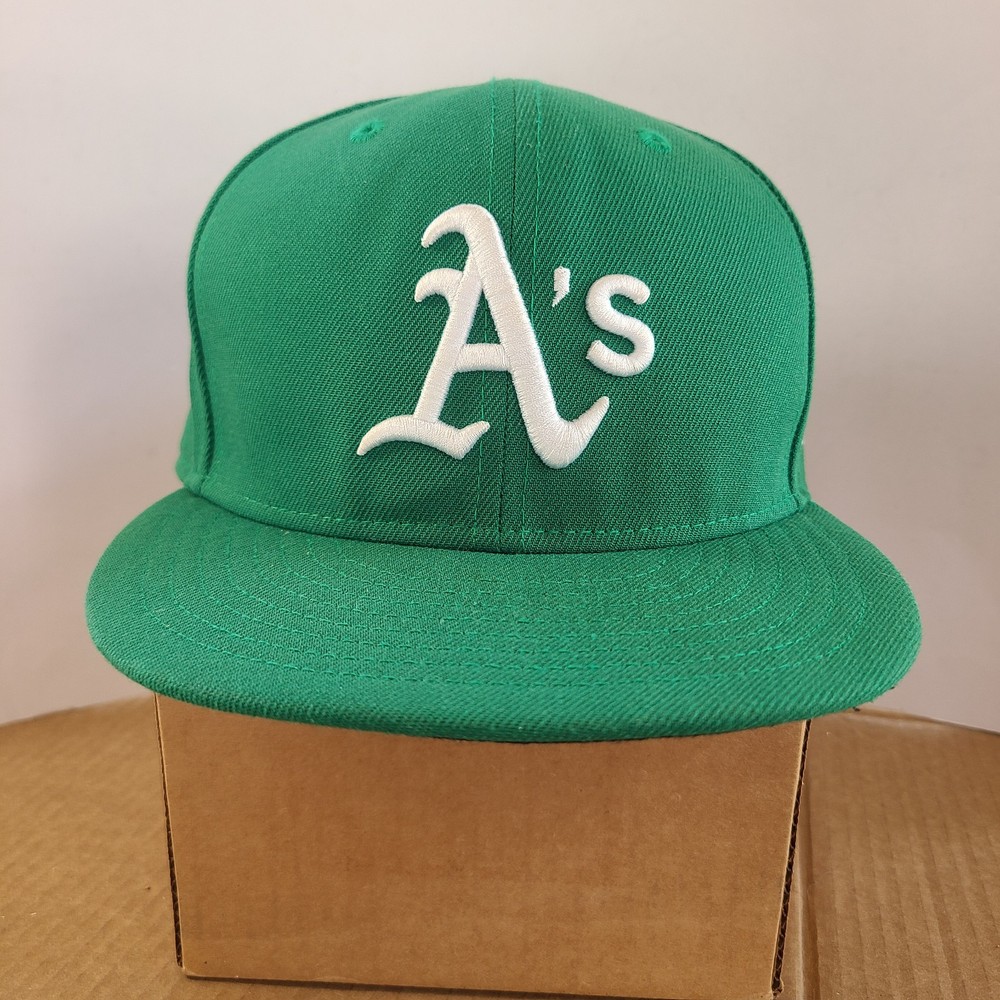 Oakland Athletics Hat Cap New Era 59Fifty Fitted 7 1/4 Green Low Profile.