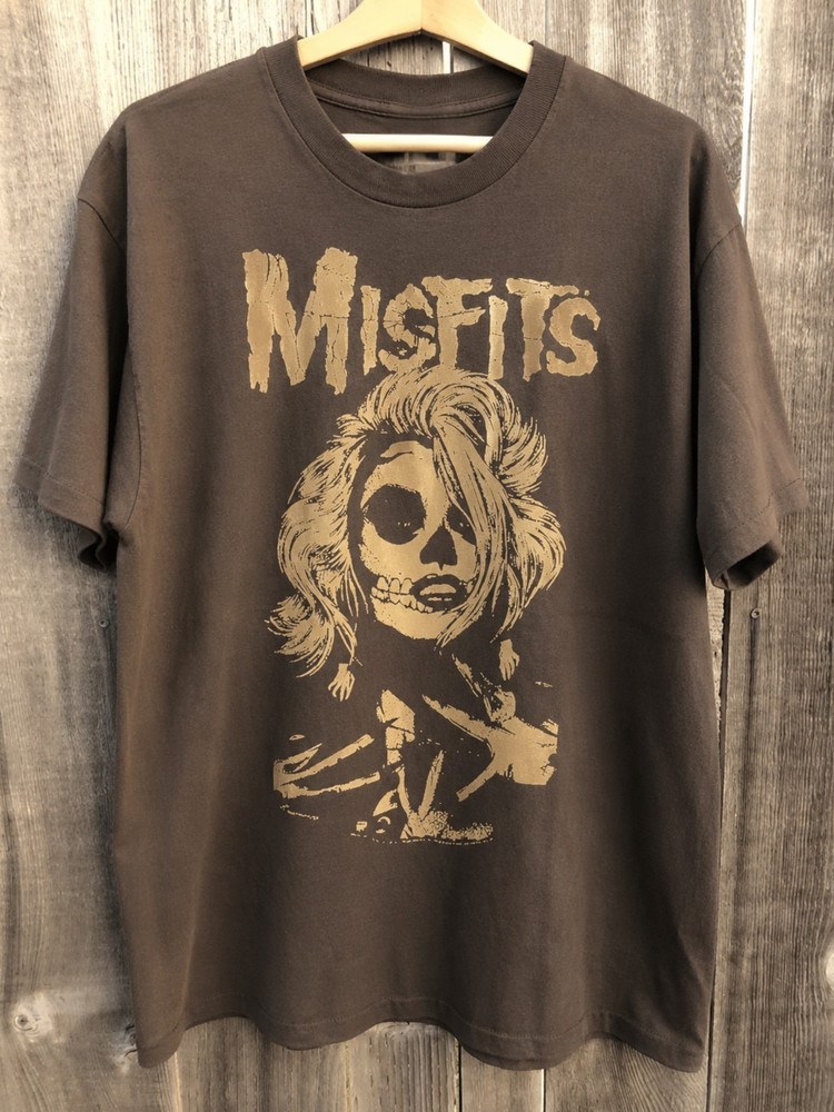Misfits Brown Graphic T-Shirt Vintage Style Punk Horror Band Tee