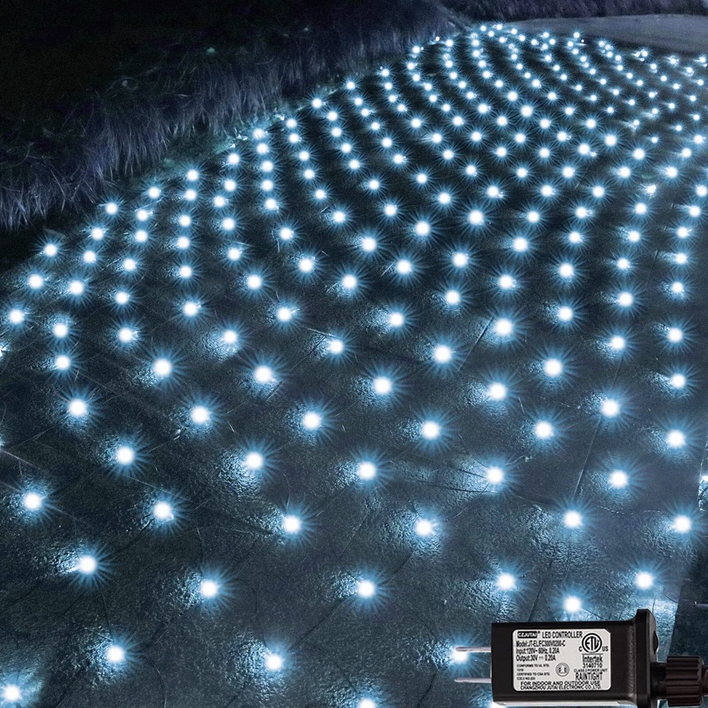 300LED White Net Lights, 14.8ft x 5ft Connectable Christmas Outdoor String Me...