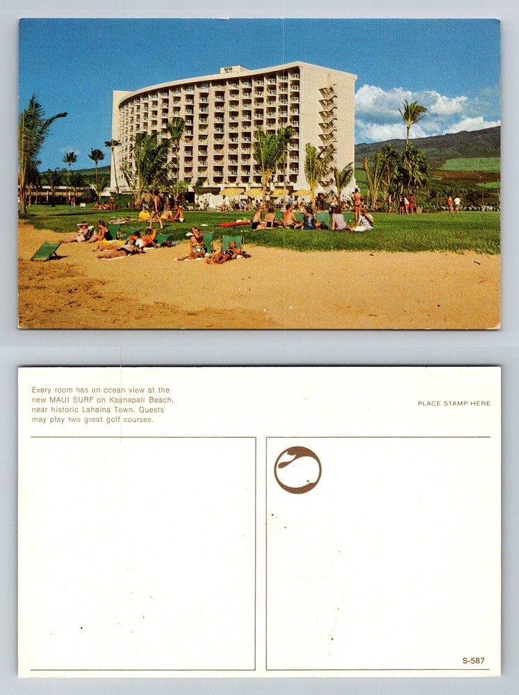 Lahaina, HI-Hawaii, Maui Surf Hotel Kaanapali Beach Oceanfront Vintage Postcard