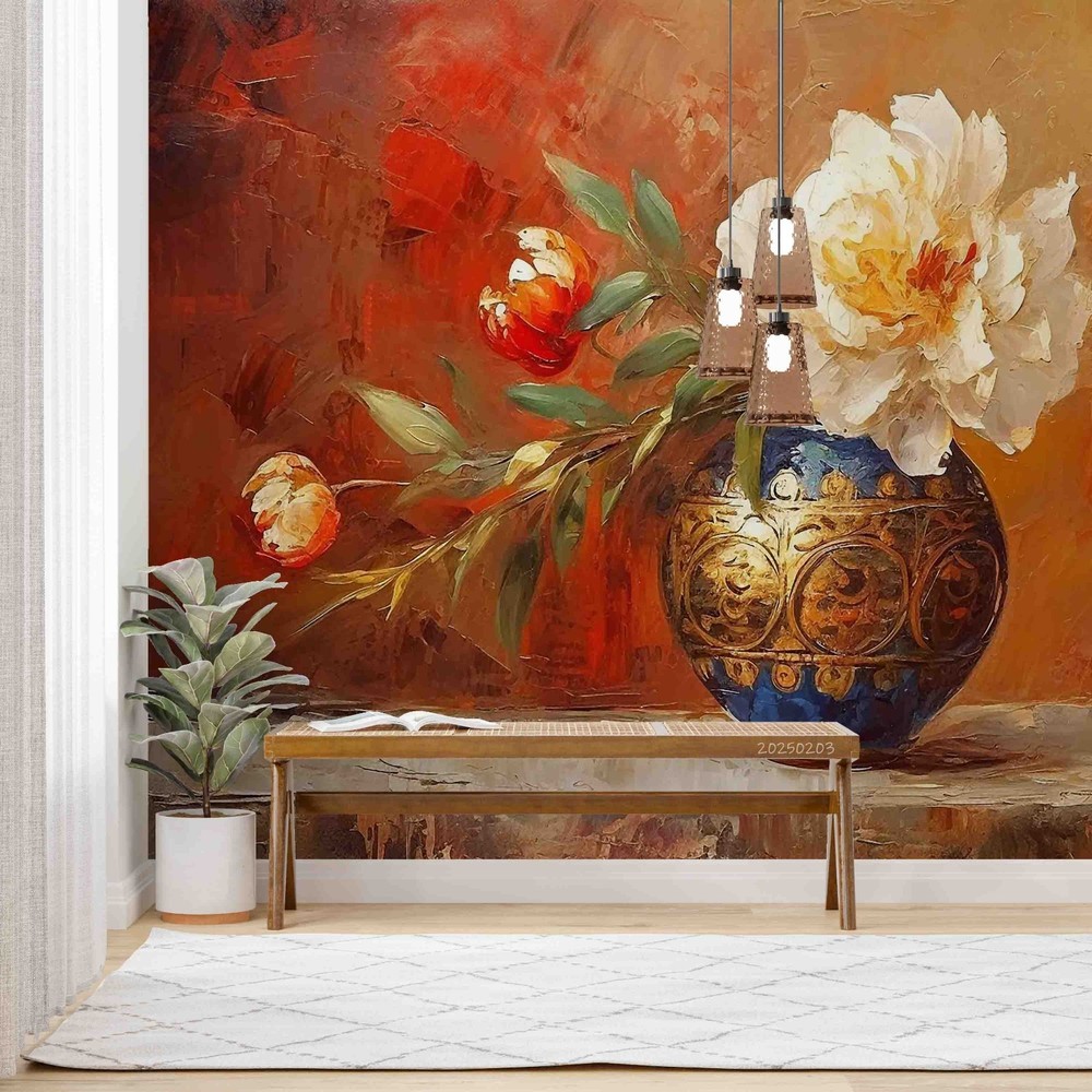 3D Flower Arrangement Oil Painting Wall Murals Wallpaper Murals Wall Sticker 4