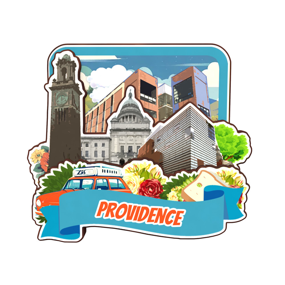 Providence Rhode Island USA Refrigerator magnet 3D travel souvenirs wood