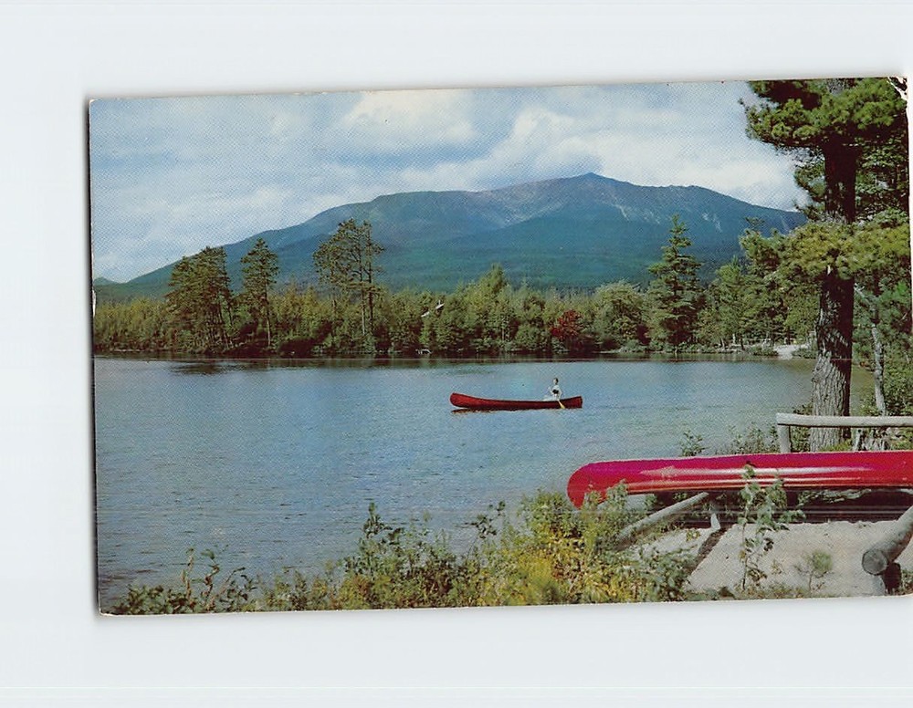 Postcard Mt. Katahdin from Togue Pond Camps Maine USA