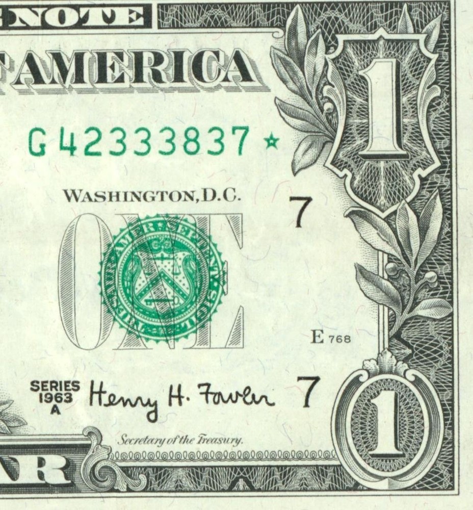 (( STAR )) $1 1963 ((VF+)) Federal Reserve Note ** PAPER CURRENCY AUCTIONS