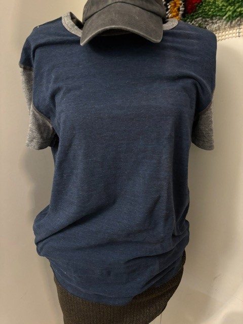 American Eagle Outfitters Women's Med. Short Sleeve Blue/Gray T-Shirt
