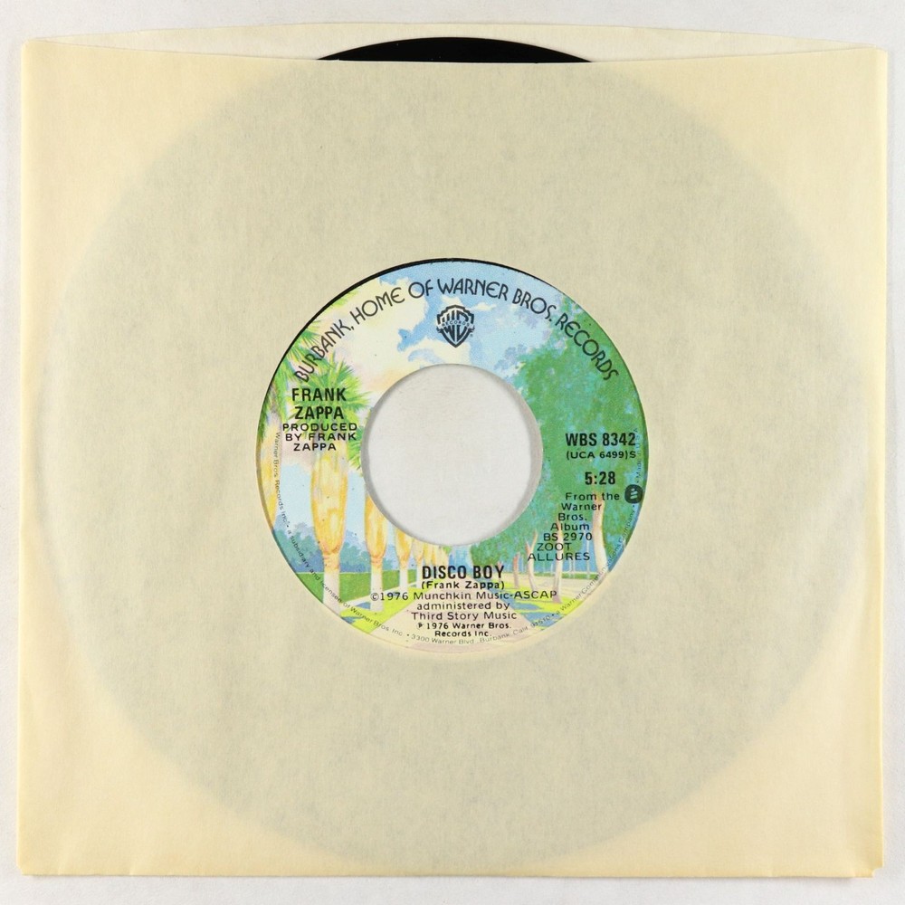 Rock 45 - Frank Zappa - Disco Boy/Ms. Pinky - Warner Bros. VG++