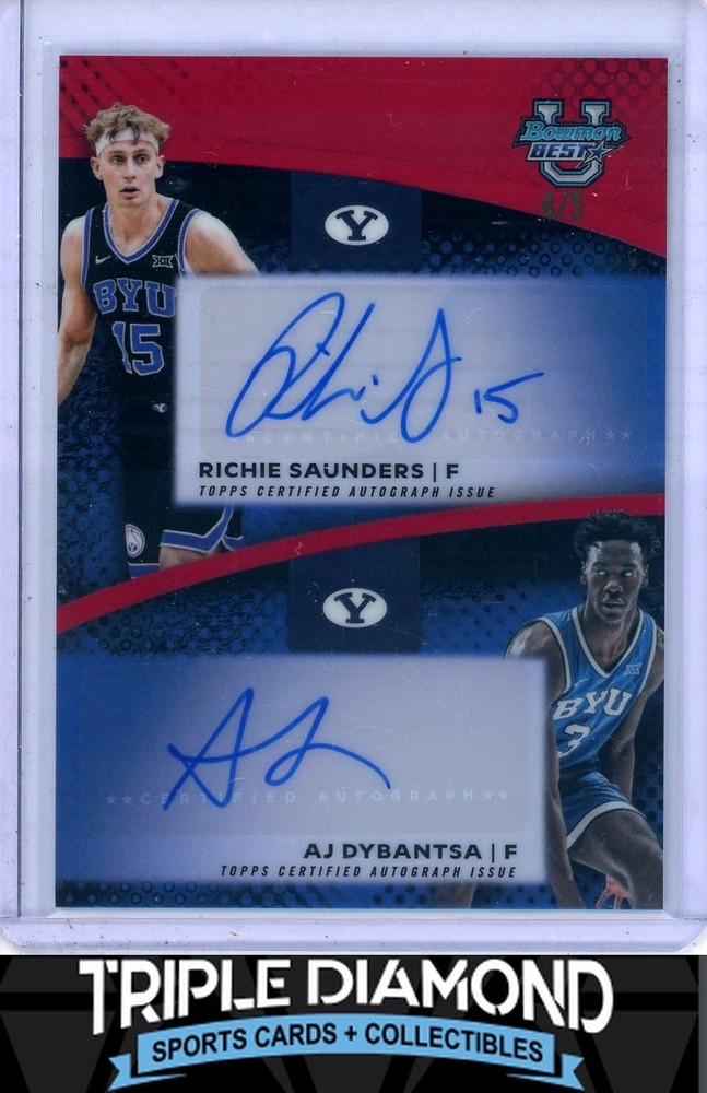 2025-26 Bowman Univ Best Richie Saunders/AJ Dybantsa Auto Red #4/5 T754