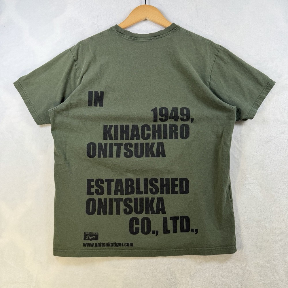 Onitsuka TigerRelaxed Fit Cotton Graphic Olive Green Men’s Size XL T Shirt