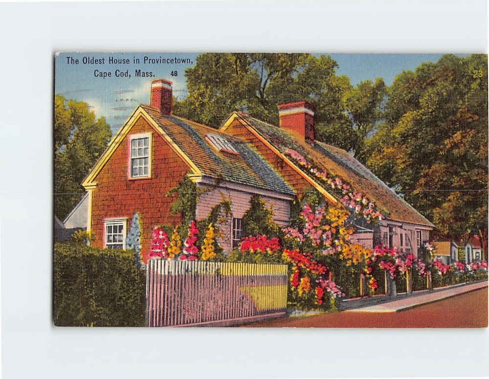 Postcard Oldest House in Provincetown Cape Cod Massachusetts USA