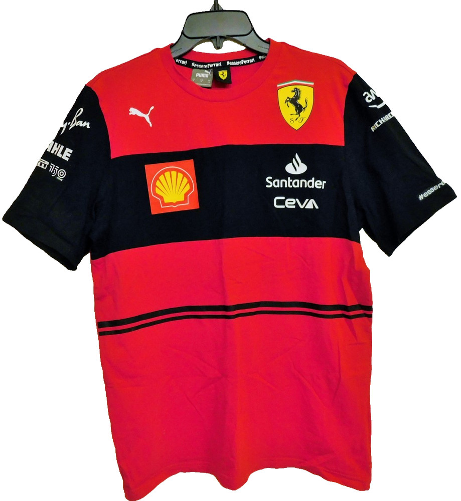 Puma Scuderia Ferrari Men's Red & Black F1 Formula Racing Shirt - Size Medium