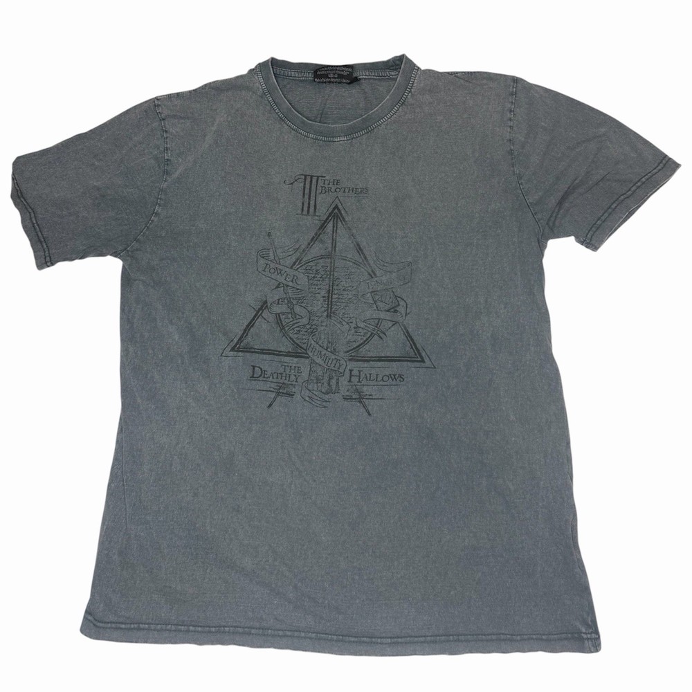 Harry Potter Deathly Hallows Brothers Graphic T-Shirt Gray XL Wizarding World