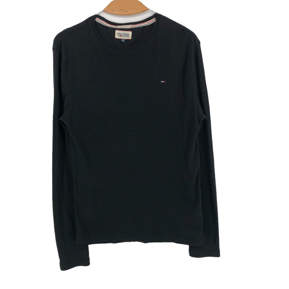 TOMMY HILFIHER DENIM Men Crew Neck Black Pullover Jumper Sweater Size M