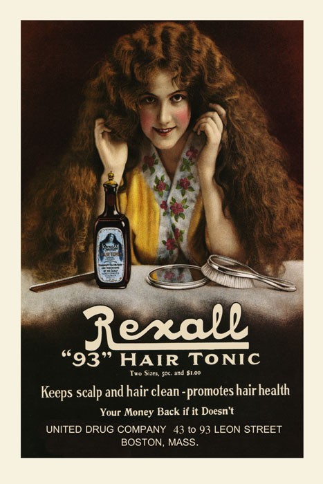 Salon Lady Rexall Hair Tonic Vintage Poster Advertisement Reproduction FREE SH