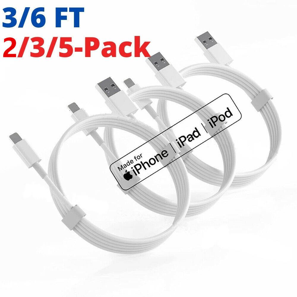 Apple iPhone 5-13 & SE USB Charger Cable 3FT/6FT Data Sync Cord