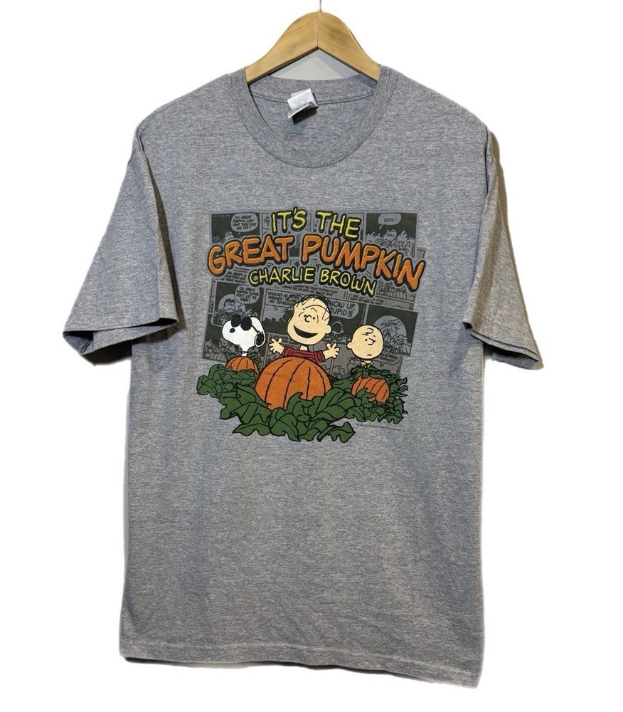 Vtg Peanuts Great Pumpkin Charlie Brown T Shirt Adult Large Snoopy Halloween