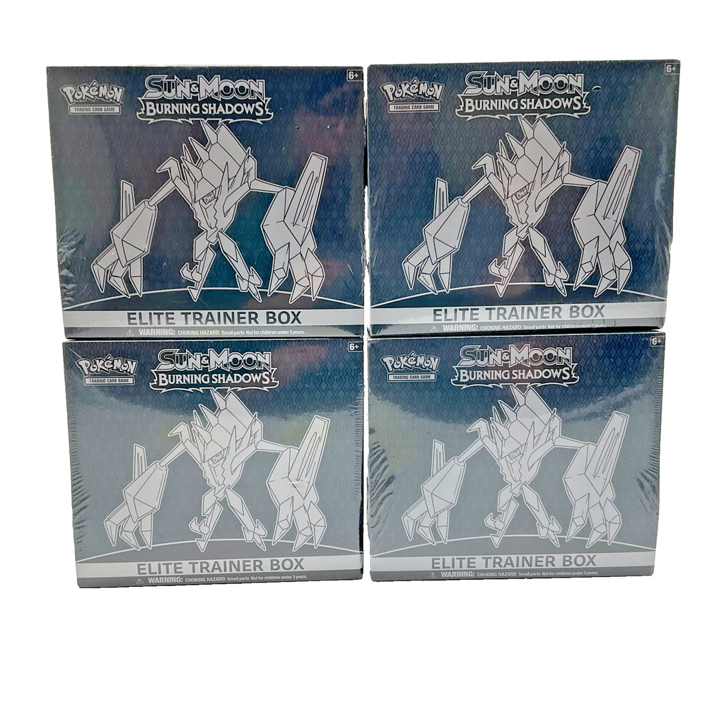 Lot of (4) Pokemon TCG Sun & Moon Burning Shadows Elite Trainer Boxes SEALED ETBPROBSTEIN is actively accepting consignments !!