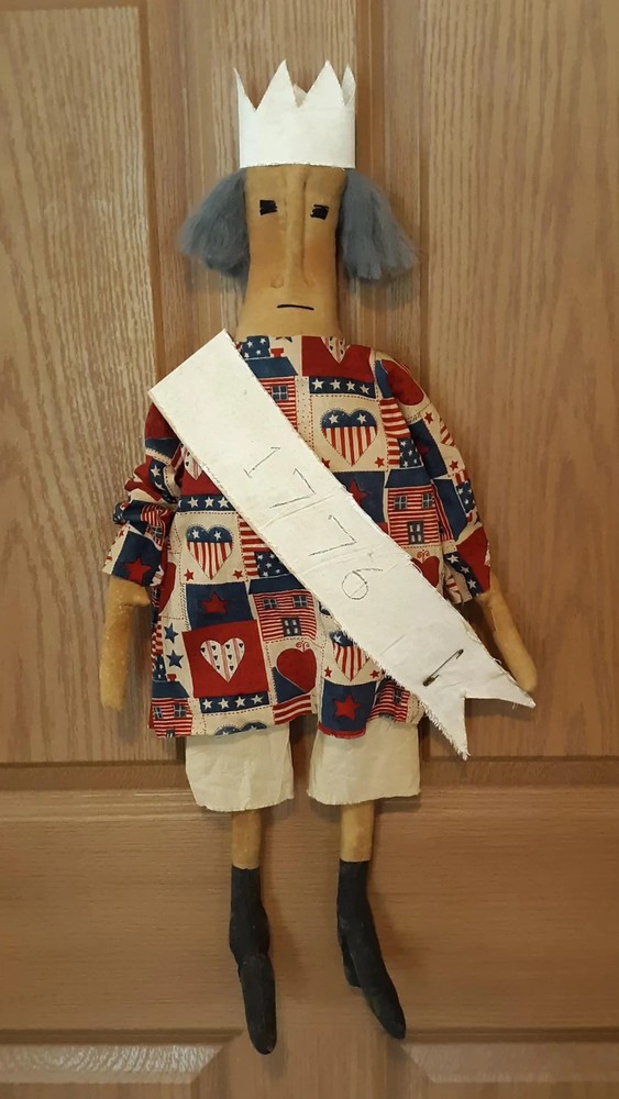 Handmade Primitive Americana Patriotic Lady Liberty Doll