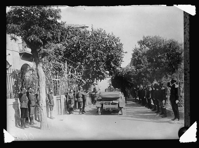 Photo:Jerusalem Palestine General Allenby 1918 Alighting for Automobile