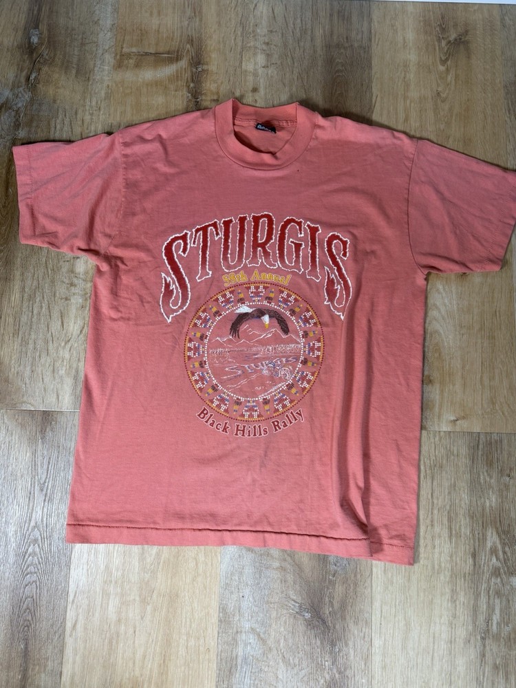 1998 Sturgis Black Hills Motorcycle Rally T-Shirt, Pink Size Large