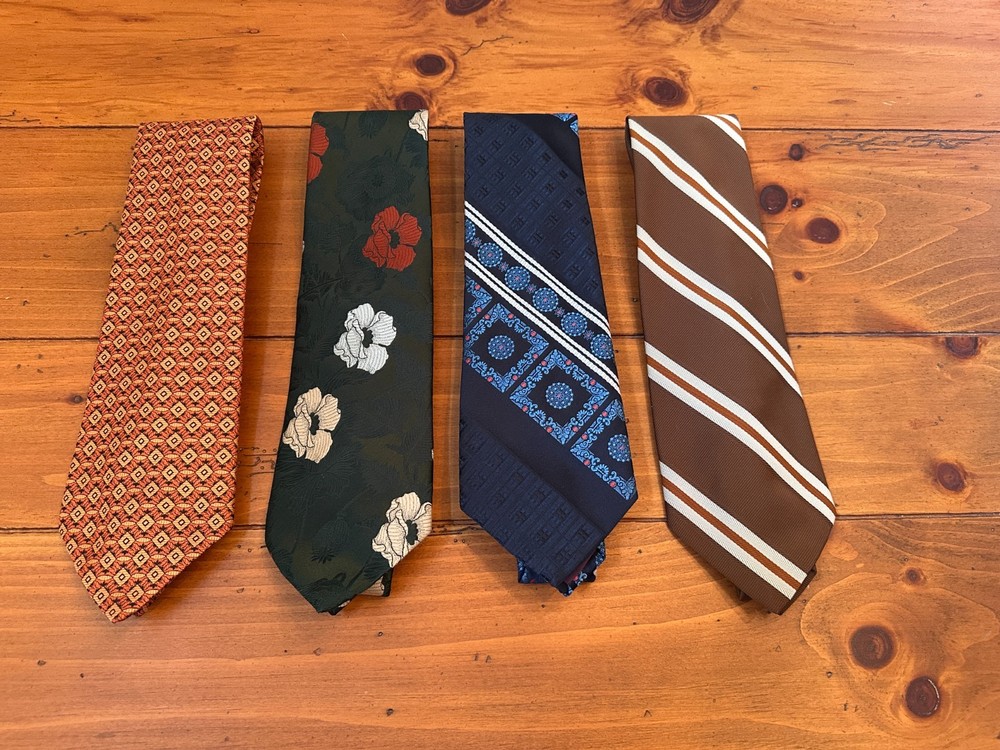 Vintage 1970's Wembley & John Bull Men's Necktie Ties Polyester Lot of 4