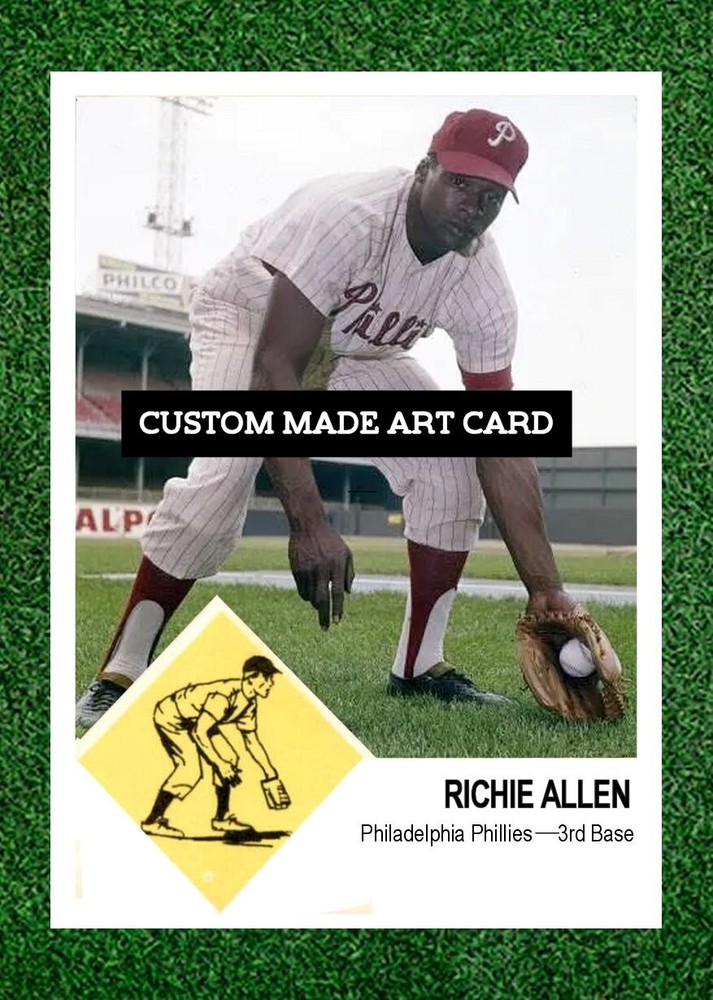 Richie Dick Allen Philadelphia Phillies Baseball Art Card
