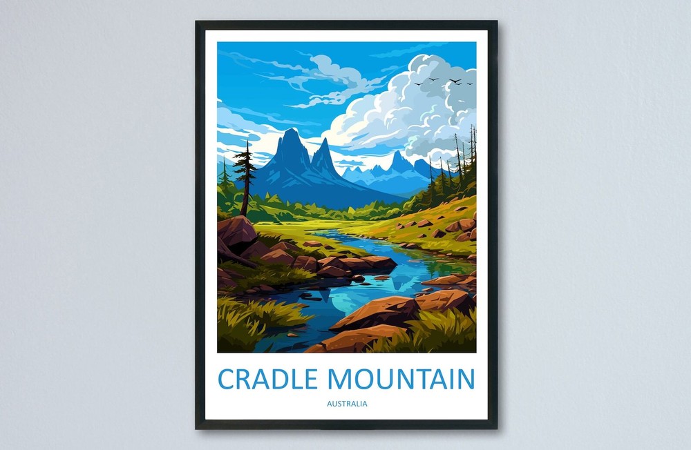 Cradle Mountain Landscape Travel Art Print for Home Décor Wall Hanging
