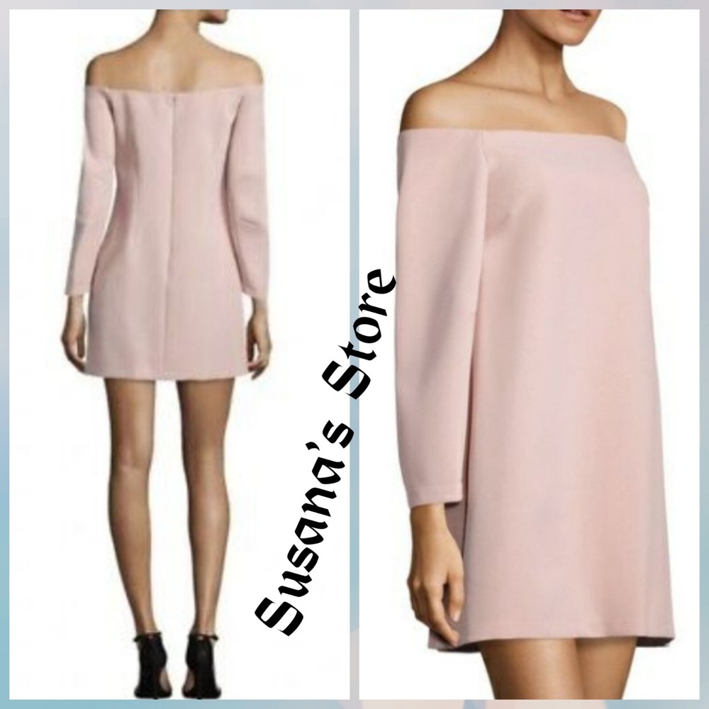 NWT BCBG MAXAZRIA SIZE M Yesenia Tearose Off Shoulder Long Sleeve Mini Dress