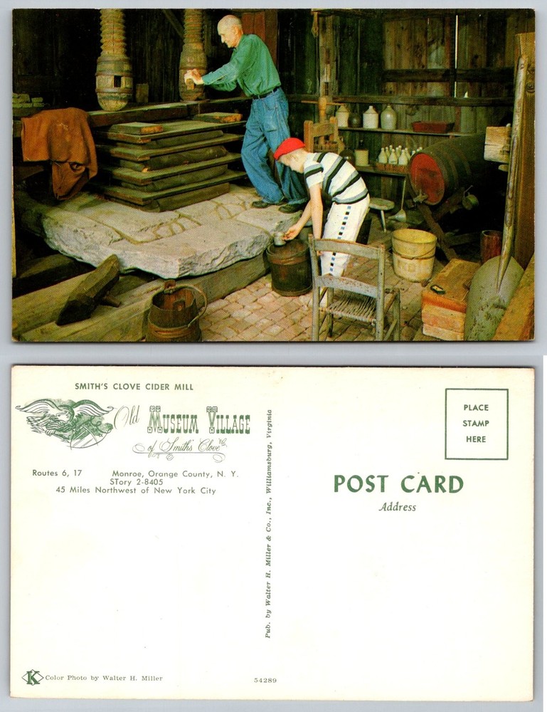 Vintage Postcard Smith's Clove Cider Mill Old Museum Village Monroe NY