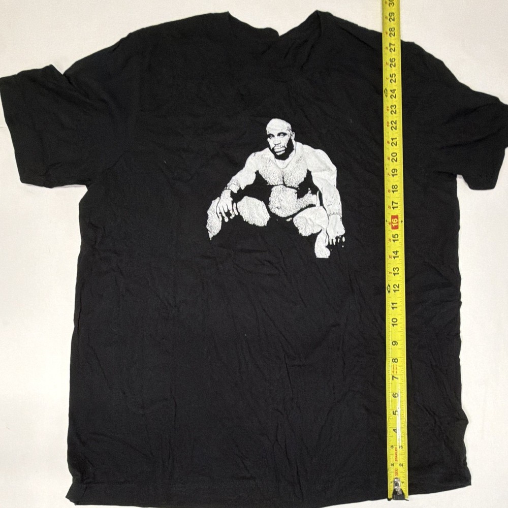 Men's Black Graphic Print T-Shirt XL Regular Fit Crew Neck - Barry Wood
