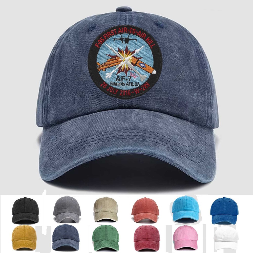 Custom Embroidered Hat F-35 Air To Air Kill, Veteran Cap, Trucker Hat, Gift Idea