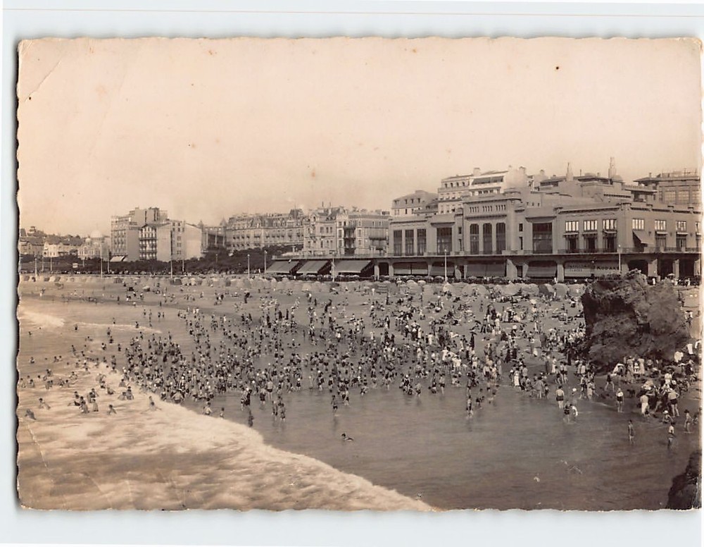Postcard Grande Plage & Municipal Casino in Biarritz France