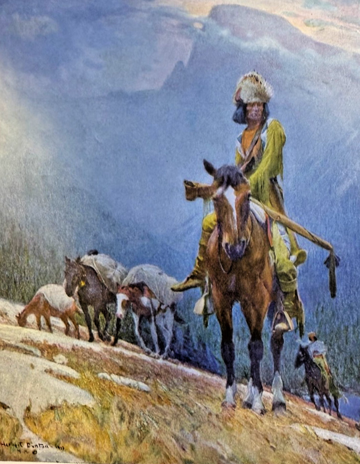 1914 Vintage Magazine Illustration The Breed Trapper by W. Herbert Dunton