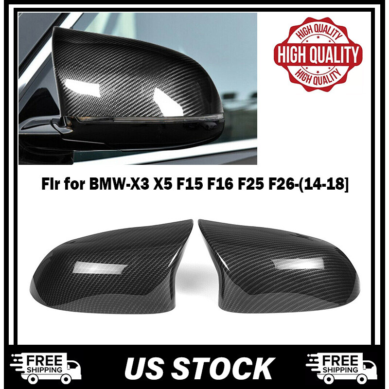 For BMW X5 F15 X4 F26 X3 F25 2014-2018 Gloss Black Snap-On Side Mirror Cover Cap