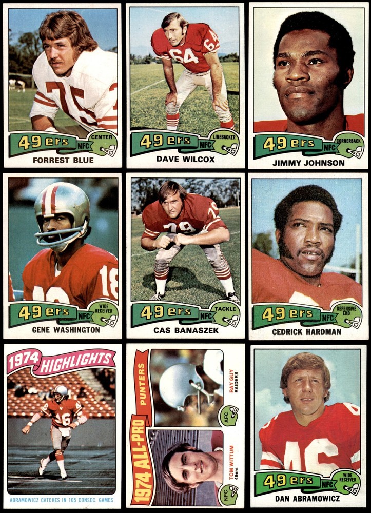 1975 Topps San Francisco 49ers Team Set 6 - EX/MT 7129524