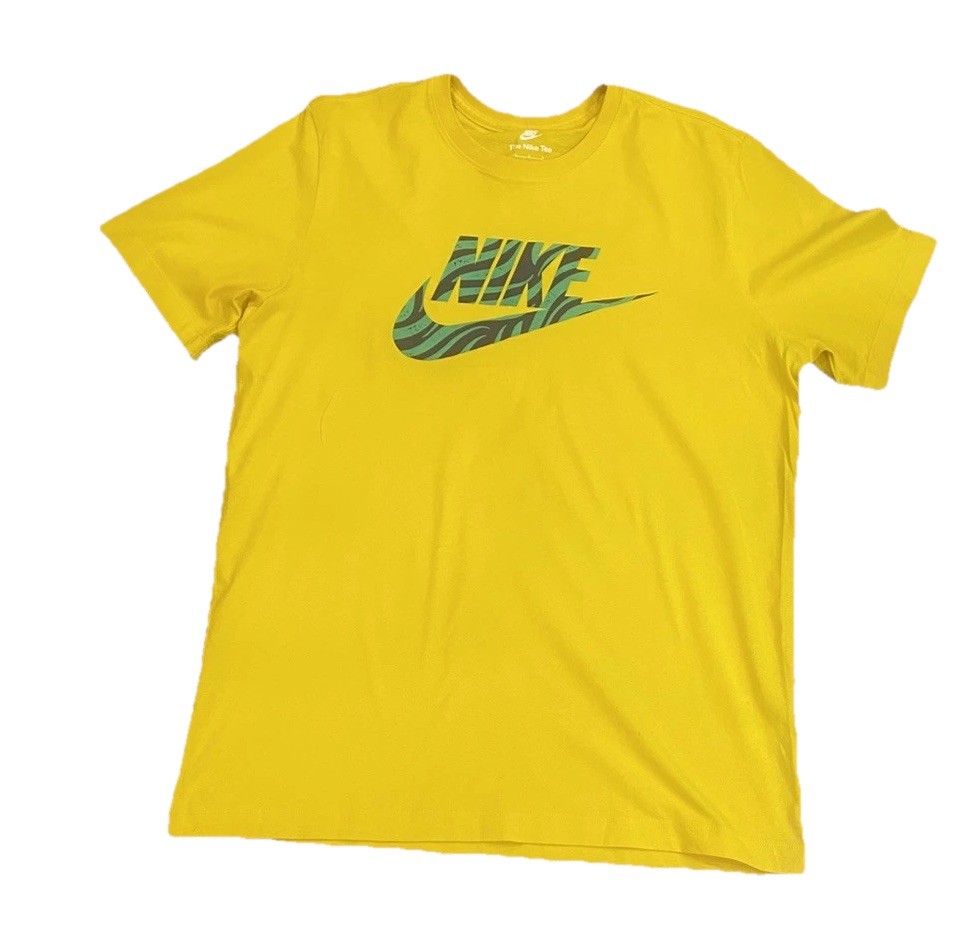 Yellow Nike Tee Swoosh Graphic T-Shirt Men’s Size L Athletic