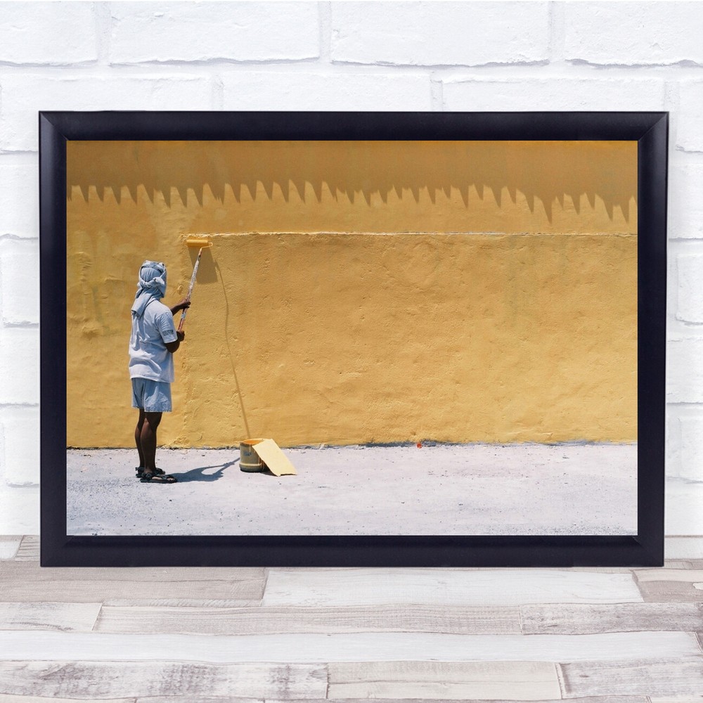 Paint Yellow Street Film Quezon City Wall Facade Painter Work Wall Art Print