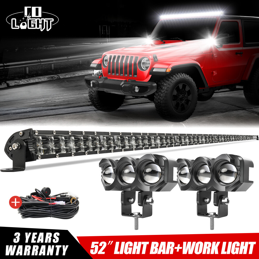 52'' inch LED Light Bar + 4