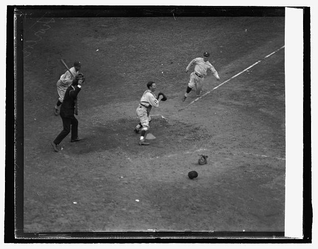 Photo:Stanley Harris out at home on attempted double steal 7th, 10/11/25