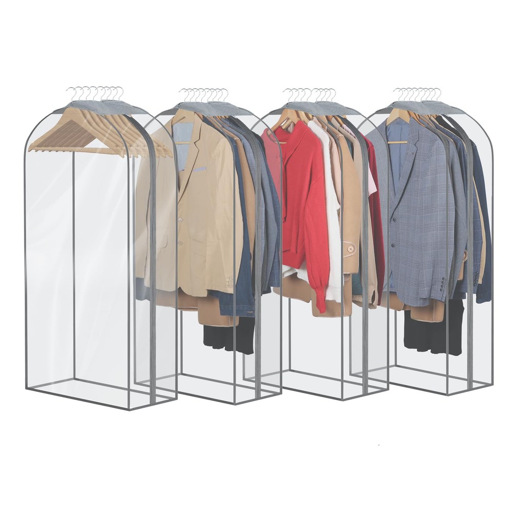 Breathable Garment Bags for Fur Coat 43” Suit Bags for Closet Storage Clear L...