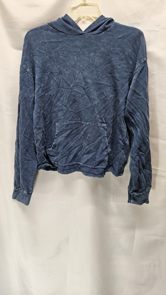 Womens Caution To The Wind Size Medium Blue Cropped Hoodie