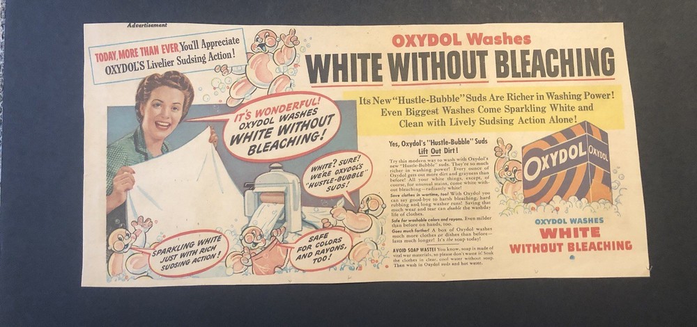 Vintage OXYDOL Laundry Soap Newspaper Comic Ad 0C26 864