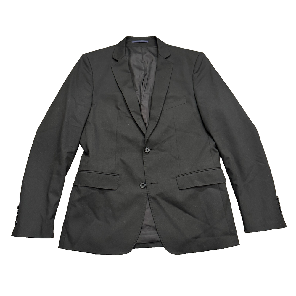 Zara Man Sport Coat Mens 38 Black 2 Button Jacket Viscose Adult Preppy Blazer