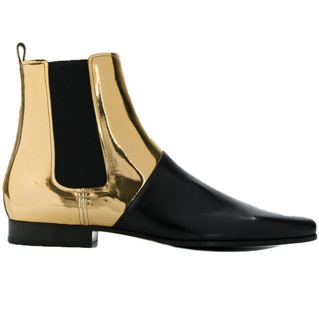 Retro Splice Mens European Leather Chelsea Ankle Boots