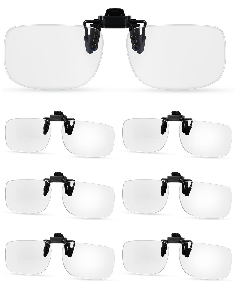 Copkim 6 Pairs Clip On Reading Glasses Flip up Magnifying Clip on Lens Blue L...